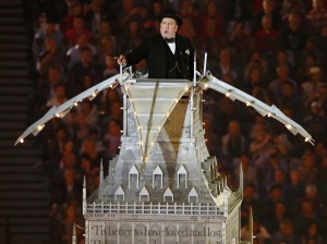 Timothy Spall as Winston Churchill at the 2012 London Olympics closing ceremony
